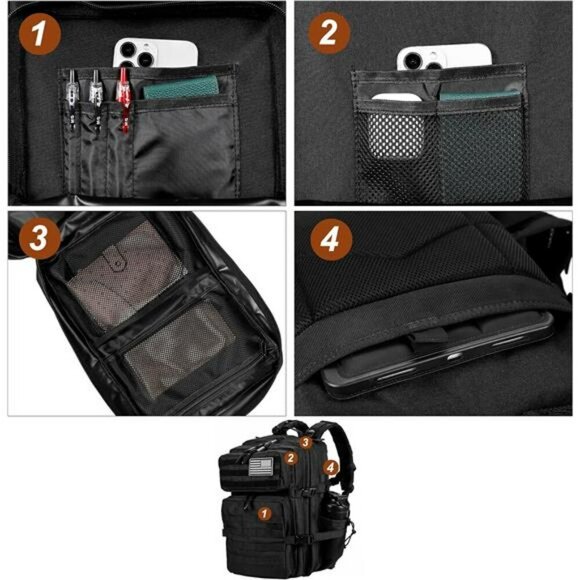 LHI Tactical Backpack 45L Military Molle Hiking Camping Survival Rucksack - Picture 6 of 7